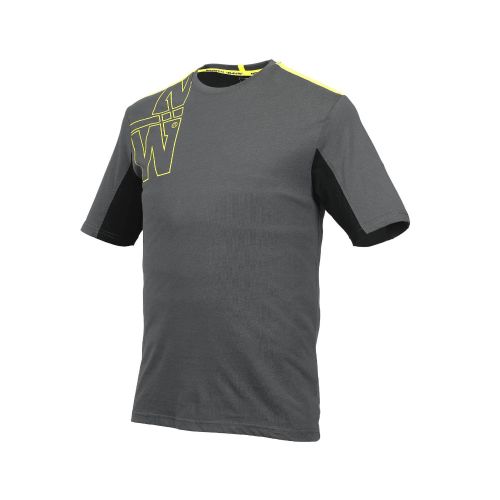 T-Shirt Manches Courtes de Travail - Taille 3XL - Anthracite/Jaune Fluo - Résistant et Confortable - NINE WORTHS