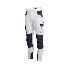 Pantalon de Travail Leonard - Taille 54 - Blanc/Gris - Résistant et Confortable - NINE WORTHS
