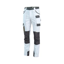 Pantalon de Travail Cary - Taille 38 - Blanc/Gris - Résistant et Confortable - NINE WORTHS