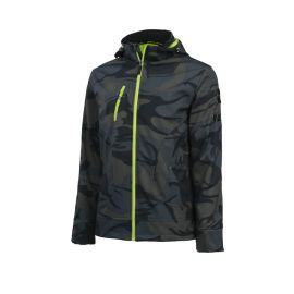 Blouson de Travail Taille L – Woodland/Jaune Fluo – Résistant et Confortable - NINE WORTHS