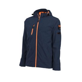 Blouson de Travail en Softshell Borel - Taille L - Marine/Orange Fluo - Résistant et Confortable - NINE WORTHS