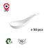 50 cucharas Indhye 1,7 cl tamaño bocado, 102 x 38 x Ht. 32 mm, reutilizables, reciclables 100% Francés - Transparente - D-Work