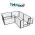 Modular puppy park, steel dog enclosure 240 x 80 x Ht. 80 cm with access door - Animood