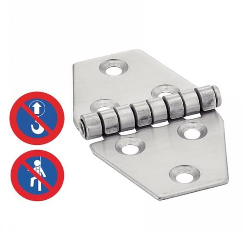 5 Charnières Type D 70 mm - Inox A2 - D-Work