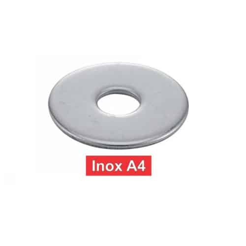 50 Rondelles plates extra larges 16 mm - Inox A4, norme NFE 25513 - ACTON 