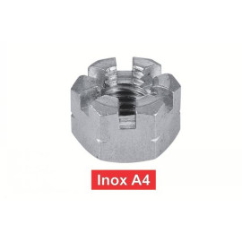 25 Écrous hexagonaux à créneaux M16 - Inox A4, norme DIN 935 - ACTON 