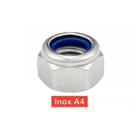50 Ecrous Hauts Hexagonaux Indéssérables avec Bague Nylon 3 - 0 mm - DIN 982 - ISO 7040 - Inox A4 - D-Work