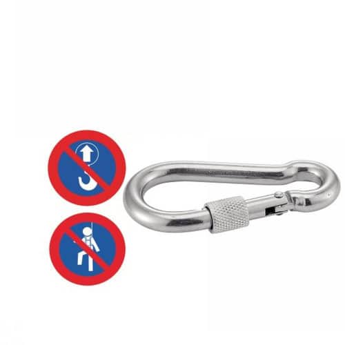 1 Mousqueton avec Vis de Securité 12 mm - Inox A4 - D-Work