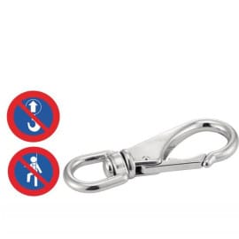 5 Mousquetons à émerillon 118 mm - Inox A4 - Résistants et anticorrosion - ACTON 