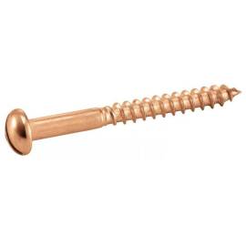 100 Vis à bois tête ronde fendue 4,5x40 mm - Laiton, norme DIN 96 - Fixation durable - ACTON