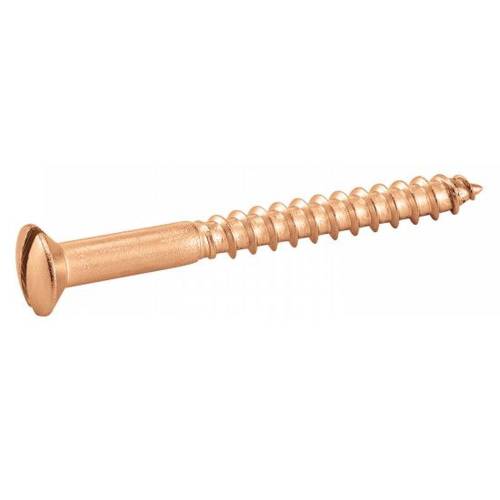 100 Vis à bois tête fraisée bombée fendue 3,5x25 mm - Laiton, norme DIN 95 - ACTON