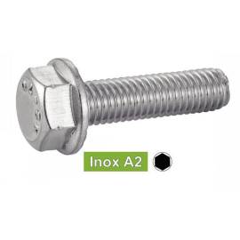 200 Vis à métaux tête hexagonale embase crantée 5x20 mm - Inox A2, norme DIN 6921 - Résistantes et durables - ACTON