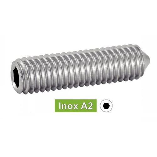 100 Vis sans tête six pans creux 3x8 mm - Inox A2, norme ISO 4027 - Résistantes et durables - ACTON
