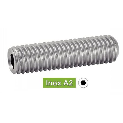 100 Vis sans tête six pans creux 10x40 mm - Inox A2, norme ISO 4029 - Résistantes et durables - ACTON