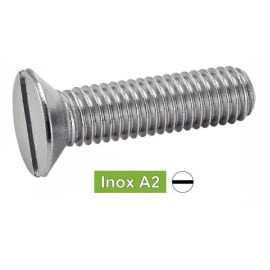 500 Vis à Métaux Tête Fraisée Fendue 2 x 10 mm - DIN 963 - ISO 2009 - NFE25-123 - UNI 6109 - Inox A2 - D-Work