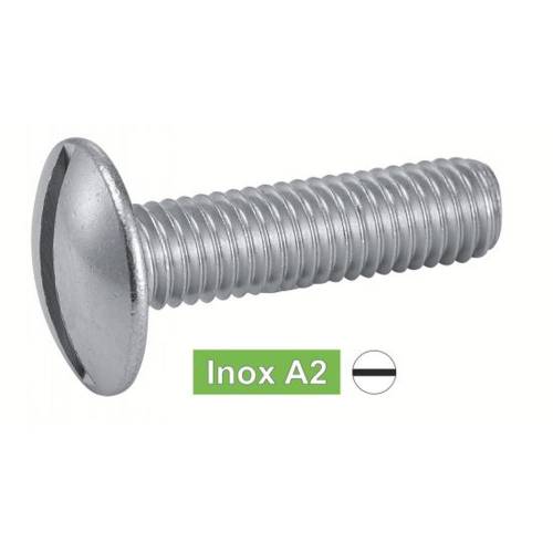200 Vis à Métaux Tête Ronde Large Poelier Fendue 3 x 8 mm - NFE 25-129 - Inox A2 - D-Work