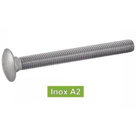 25 Vis à Métaux Tête Ronde Collet Carré 10 x 200 mm - DIN 603 - NFE27-351 - UNI 5731 - Inox A2 - D-Work