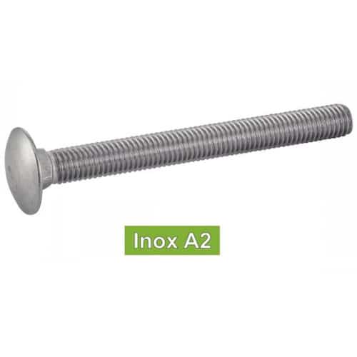 200 Vis à métaux tête ronde collet carré 5x35 mm - Inox A2, norme DIN 603 - Résistantes et durables - ACTON