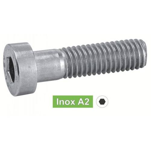 200 Vis à Métaux Tête Cylindrique Réduite Six Pans Creux avec Trou de Guidage 5 x 12 mm - DIN 6912 - Inox A2 - D-Work