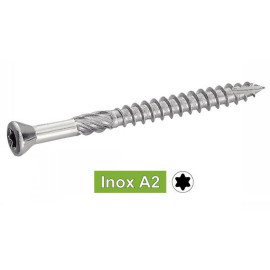 300 Vis pour Terrasse Tête Fraisée Réduite Six Lobes Simple Filet 5 x 70 mm - Inox A2 - D-Work