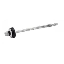 50 Vis autoperceuses tête hexagonale à ailettes 6,5x130 mm - Inox A2, avec rondelle EPDM - Fendue - ACTON