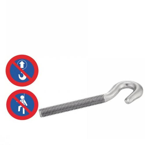 5 Crochets filetés M8x55 mm - Inox A2 - Résistants et durables - ACTON