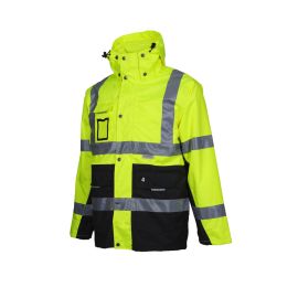 Parka Haute Visibilité de Travail Wellington - Taille L - Jaune Fluo - Résistant et Confortable - NINE WORTHS