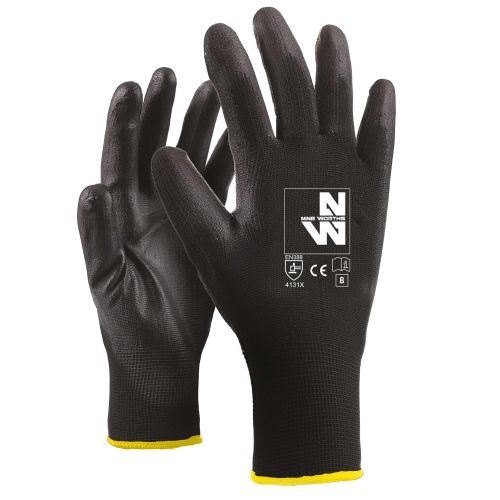 Gants de Travail Broxa - Taille 11 - Noir - Résistant et Confortable - NINE WORTHS