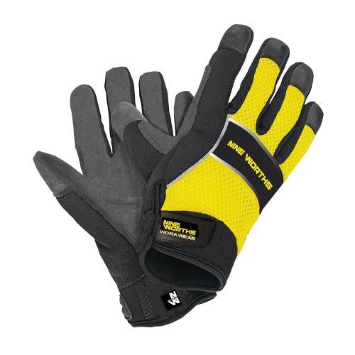 Gants de Travail David Taille 11 – Jaune Fluo/Noir – Résistants et Confortables - NINE WORTHS