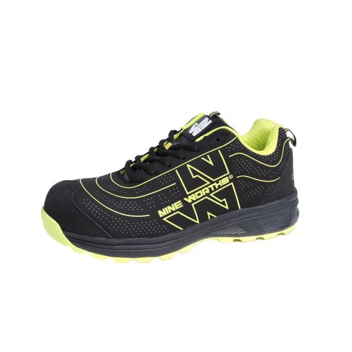 Chaussures de Sécurité Basses Spill - Taille 40 - Noir/Jaune Fluo - Résistant et Confortable - NINE WORTHS