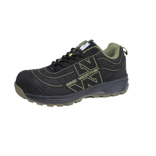 Chaussures Basses de Sécurité Spill – Taille 42 – Noir/Kaki – Confort et Protection - NINE WORTHS
