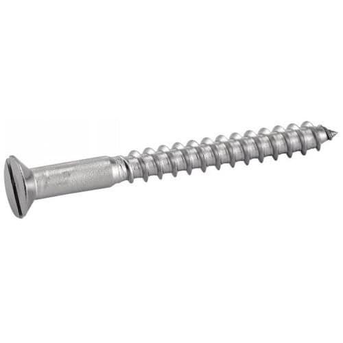 100 Vis à Bois Tête Fraisée Fendue 6 x 80 mm - DIN 97 - NFE25-604 - UNI 702 - Inox A4 - D-Work