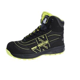 Chaussures de Sécurité Montantes Strike - Taille 43 - Noir/Jaune Fluo - Protection et Confort - NINE WORTHS