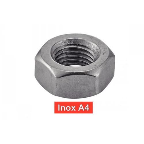 50 Écrous hexagonaux M12 pas fin - Inox A4, norme DIN 934 - ACTON