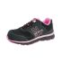 Chaussures de Sécurité Basses Femme Shelly - Taille 38 - Noir/Fuchsia - Résistant et Confortable - NINE WORTHS
