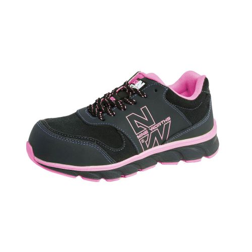 Chaussures Basses de Sécurité 7064 – Taille 38, Noir/Fushia – Confort et Protection – Nine Worths - NINE WORTHS