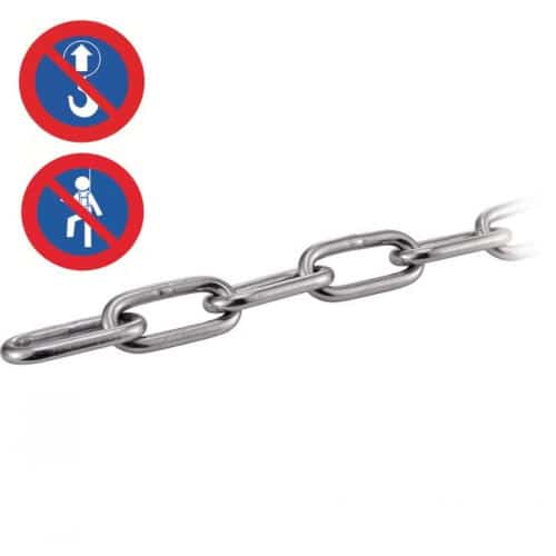 50M Chaines à Maillons Longs 3 mm - TYPE DIN 763 - UNI 2948 - Inox A4 - D-Work