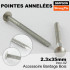 Pointe annelée tête bombée 3,8x100 mm - Inox A4 - Résistante et durable - ACTON