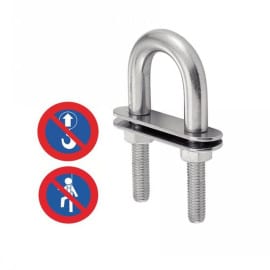 5 Etriers en U avec Double Plaque 5 x 78 mm - Inox A4 - D-Work