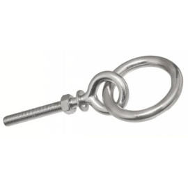 Piton à Oeil Filetage Métrique avec Anneaux Articulés 12 x 150 mm - Inox A4 - D-Work