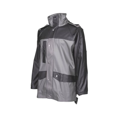 Veste de Pluie de Travail Moray 4XL – Gris/Noir – Résistante et Confortable – Protection contre la Pluie - NINE WORTHS