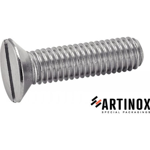 100 Vis à métaux tête fraisée fendue 4x10 mm - Inox A2, norme DIN 963 - ACTON