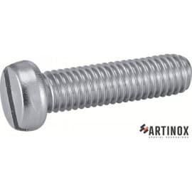 100 Vis à métaux tête cylindrique fendue 5x8 mm - Inox A2, norme DIN 84 - Résistantes et durables - ACTON