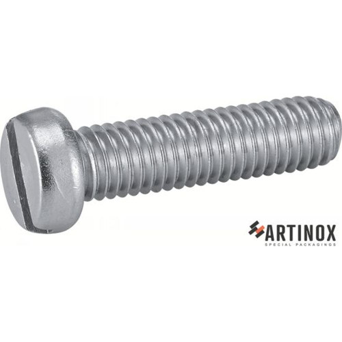 50 Vis à métaux tête cylindrique fendue 6x50 mm - Inox A2, norme DIN 84 - Résistantes et durables - ACTON