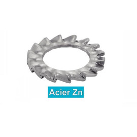 500 Rondelles Eventail à Dentures Extérieures Az 5 mm - DIN 6798 A - NFE27-624 - UNI 8842 - Acier Zn - D-Work