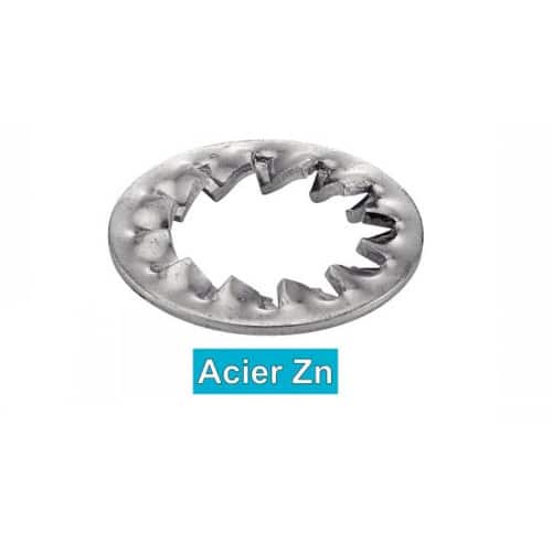 200 Rondelles Eventail à Dentures Intérieures Jz 8 mm - DIN 6798 J - NFE27-625 - UNI 8842 - Acier Zn - D-Work