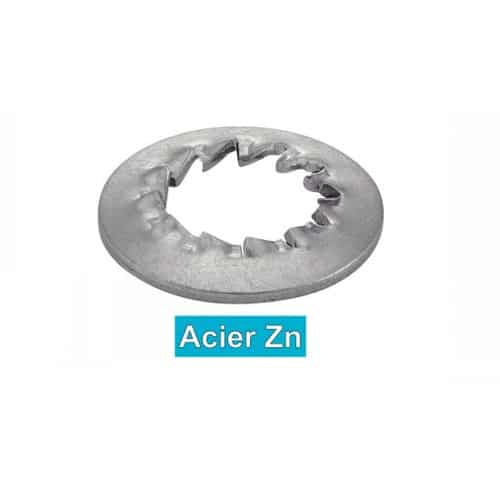 500 Rondelles Eventail à Dentures Intérieures Type Bombée Jzc 4 mm - Acier Zn - D-Work