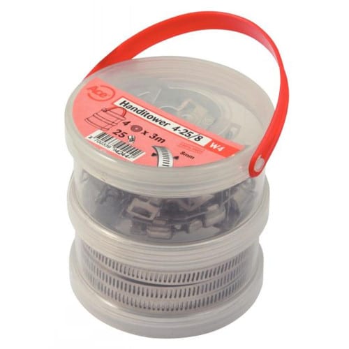 Boîte 4 Rouleaux Bande Perforée 8 mm + Têtes 13 mm W4 - 3 m - ACTON
