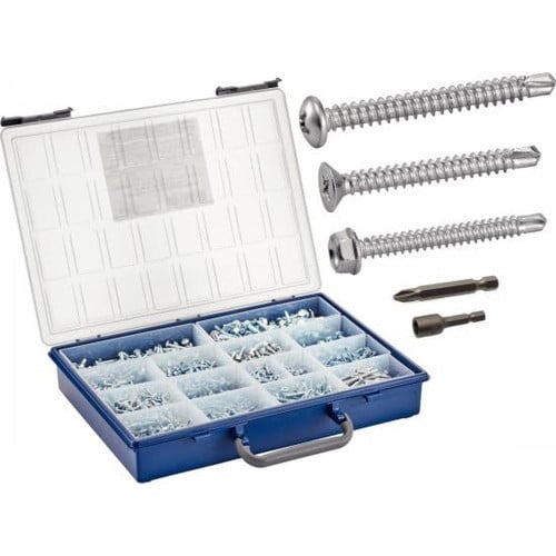 Coffret 1779 Pcs Vis Autoperceuses TC TF TH + Embouts - Acier Zn - D-Work