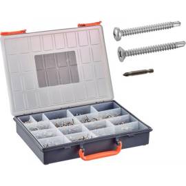Coffret 1844 Pcs Vis à Tôle TC TF Pozidriv + Embouts - Inox A2 - D-Work